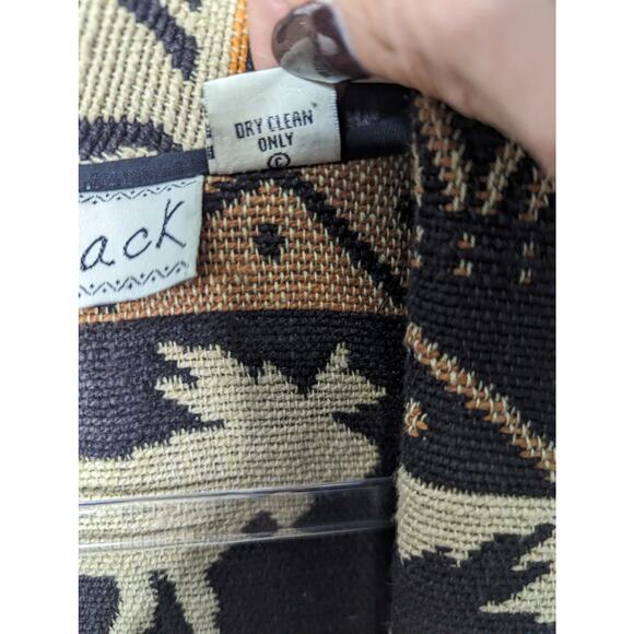 Vintage Flashback Cropped Tapestry Jacket Moose Southwestern Print Size L - Picture 6 of 7